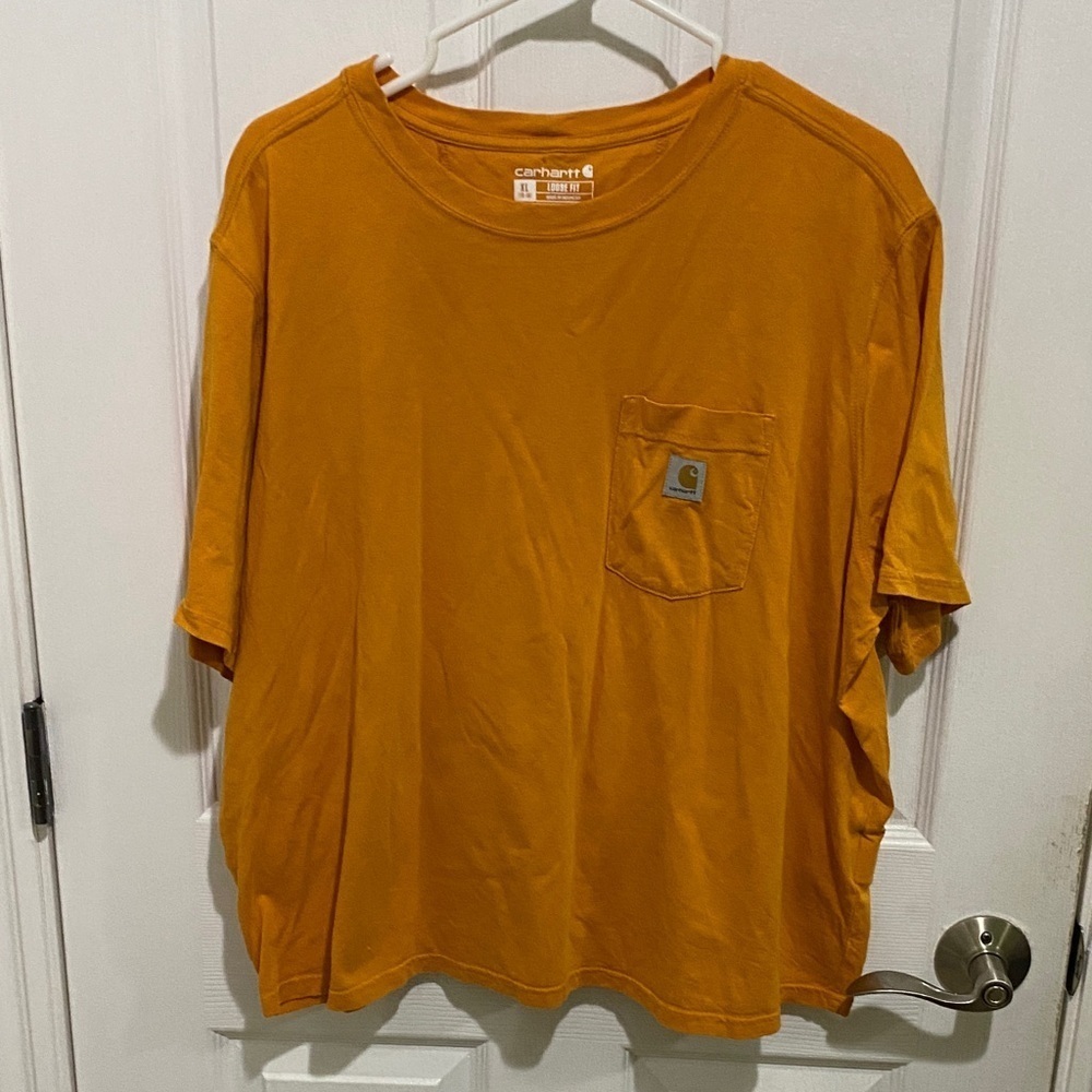 Carhartt Orange Short Sleeve Loose Fit Tee Shirt Youth Size XL 16-18 Fall School